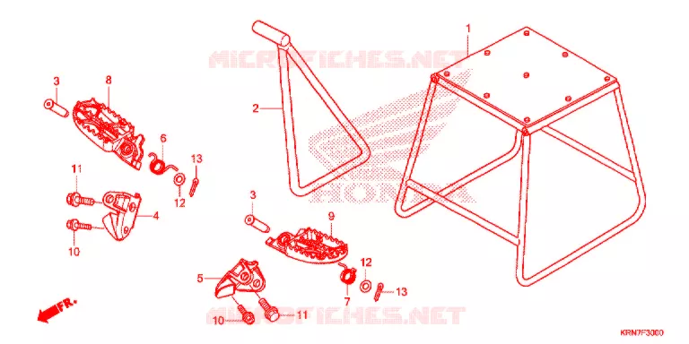BEQUILLE - REPOSE PIEDS Honda MOTO 250 CRF 2014  CRF250RE