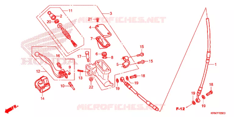 MAITRE CYLINDRE DE FREIN AVANT Honda MOTO 250 CRF 2014  CRF250RE