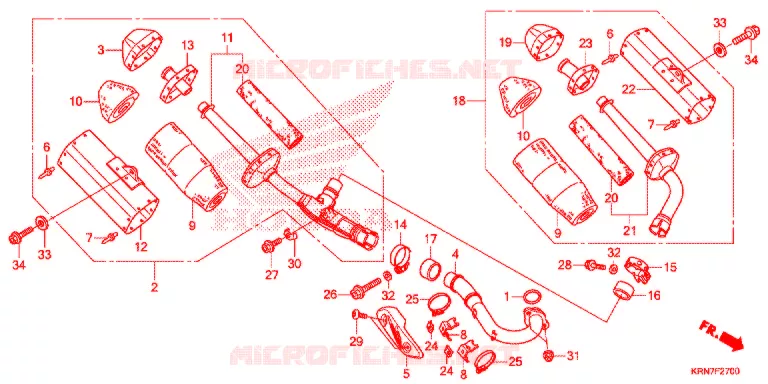 SILENCIEUX D'ECHAPPEMENT Honda MOTO 250 CRF 2014  CRF250RE