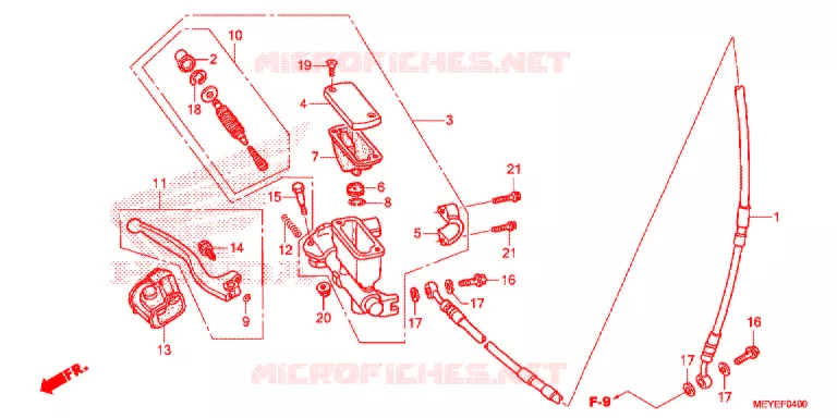 MAITRE CYLINDRE DE FREIN AVANT Honda MOTO 450 CRF 2017  CRF450XE