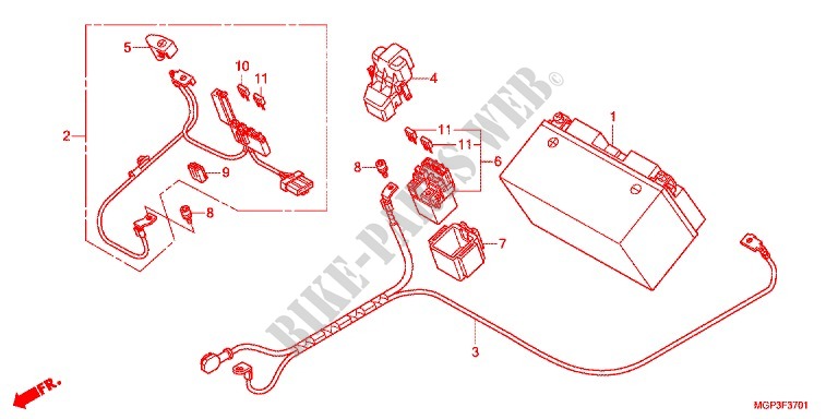 BATTERIE (CBR1000RA/SA) pour Honda CBR 1000 RR ABS TRICOLOUR de 2014
