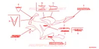 AUTOCOLLANTS (CBR1000RRD/E/RAD/E) pour Honda CBR 1000 RR ABS WHITE de 2014