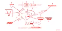 AUTOCOLLANTS (CBR1000RRD/E/RAD/E) pour Honda CBR 1000 RR ABS BLACK de 2014