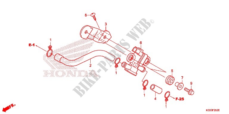 ELECTROVANNE D'INJECTION D'AIR pour Honda CBR 250 R ABS de 2015