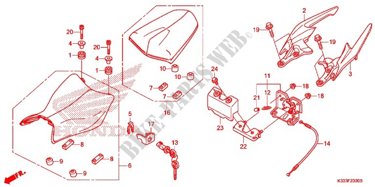 SELLE pour Honda CBR 250 R ABS de 2015