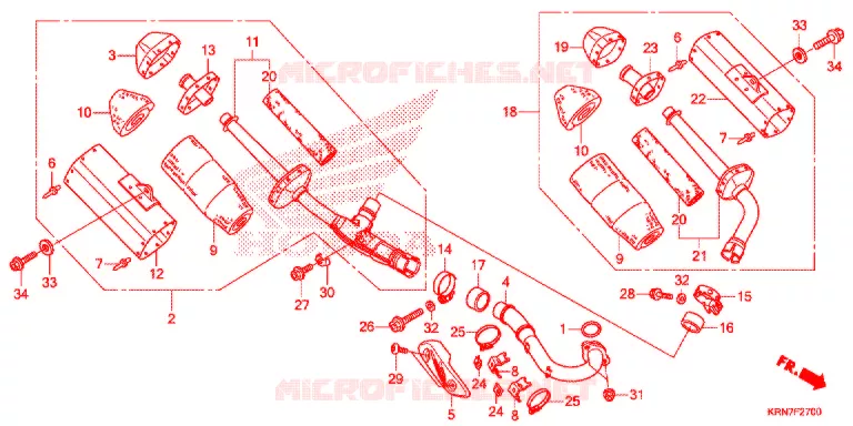 SILENCIEUX D'ECHAPPEMENT Honda MOTO 250 CRF 2015  CRF250RF