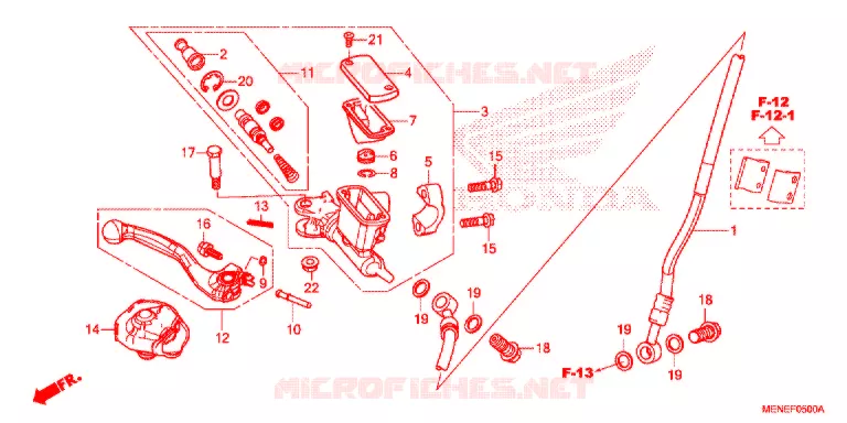 MAITRE CYLINDRE DE FREIN AVANT Honda MOTO 450 CRF 2015  CRF450RF