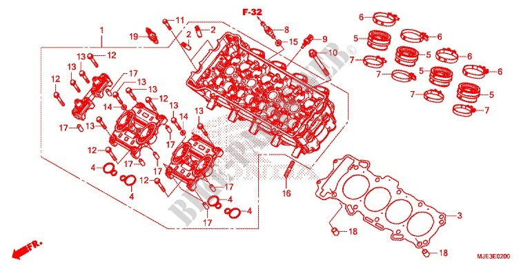 CULASSE pour Honda CBR 650 F ABS HRC TRICOLOR de 2016