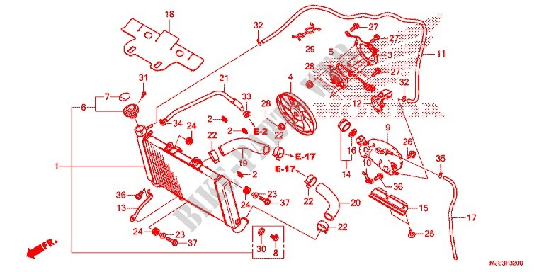 RADIATEUR pour Honda CBR 650 F ABS de 2014