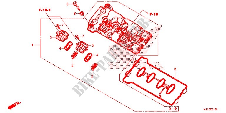 COUVRE CULASSE pour Honda CBR 650 F TRICOLOR de 2014