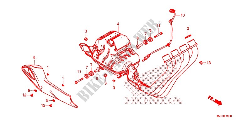 SILENCIEUX D'ECHAPPEMENT pour Honda CBR 650 F TRICOLOR de 2014