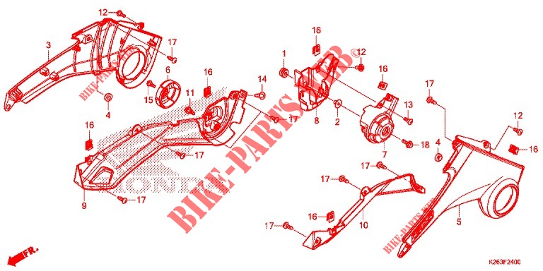 COUVERCLES LATERAUX pour Honda MSX 125 de 2014