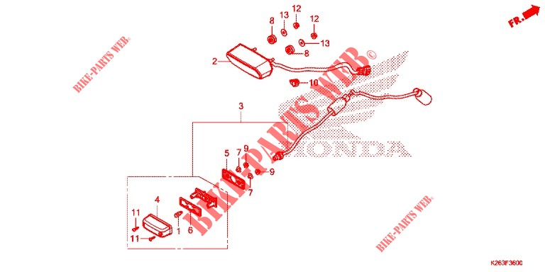 FEU ARRIERE pour Honda MSX 125 de 2014