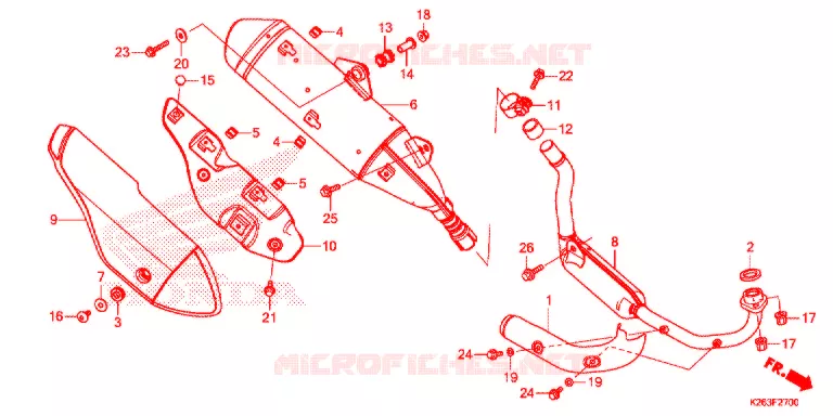 SILENCIEUX D'ECHAPPEMENT Honda MOTO 125 MSX 2014  MSX125E