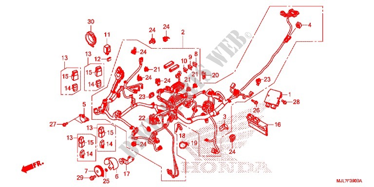 FAISCEAU DES FILS pour Honda NC 750 INTEGRA SPORT de 2014