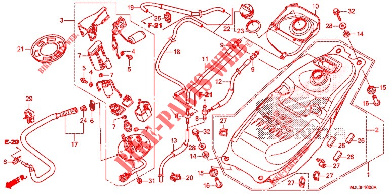 RESERVOIR A CARBURANT   POMPE A ESSENCE pour Honda NC 750 X ABS DCT SPECIAL de 2014