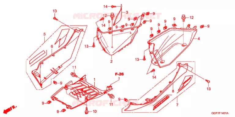 MARCHE PIEDS (NSC502WH/T2) Honda SCOOTER 50 VISION 2015  NSC50T2E