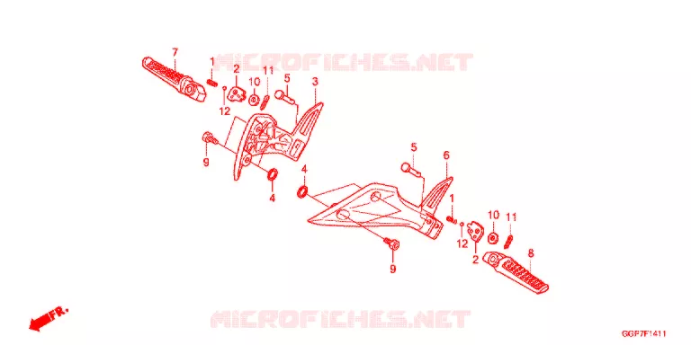 REPOSE PIED (NSC502WH/T2) Honda SCOOTER 50 VISION 2014  NSC50T2E