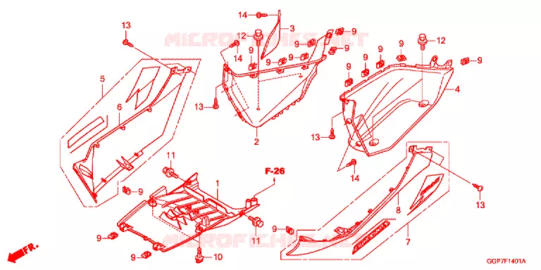 MARCHE PIEDS (NSC502WH/T2) Honda SCOOTER 50 VISION 2015  NSC50T2E