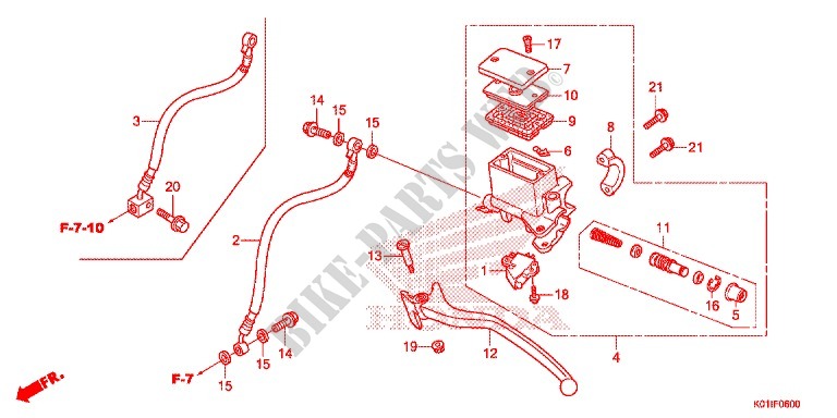 MAITRE CYLINDRE DE FREIN ARRIERE pour Honda SH 125 ABS D TOP CASE de 2014