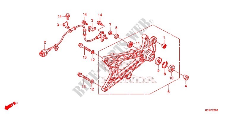 BRAS OSCILLANT pour Honda SH 125 ABS D SPORTY SPECIAL 2E de 2014