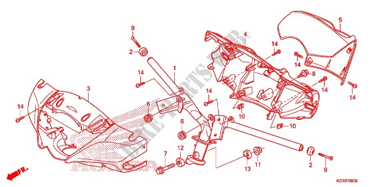 GUIDON   CARENAGE pour Honda SH 125 ABS SPORTY SPECIAL 2E de 2014