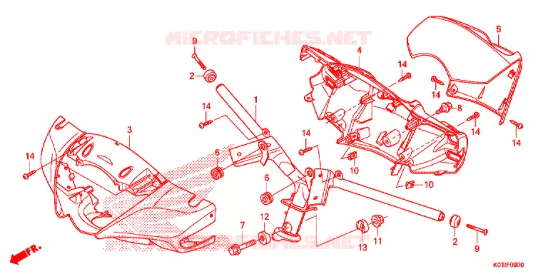 GUIDON - CARENAGE Honda SCOOTER 125 SH 2014  SH125ASE
