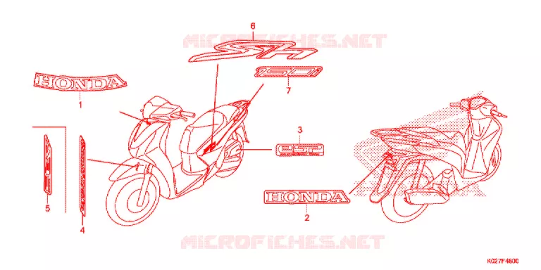 AUTOCOLLANTS Honda SCOOTER 150 SH 2014  SH150ADE