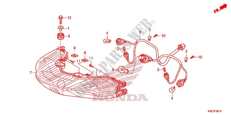 FEUX ARRIERE pour Honda SH 150 ABS SPORTY SPECIAL 2E de 2014