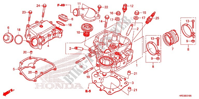 CULASSE pour Honda FOURTRAX 420 RANCHER 4X4 ES RED de 2014