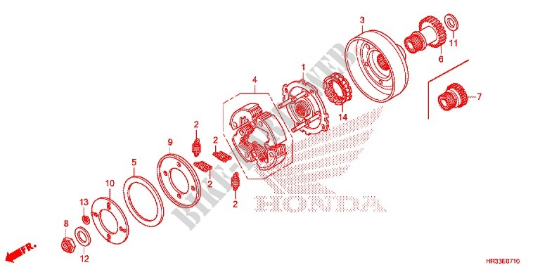 ROUE LIBRE DE DEMARREUR pour Honda FOURTRAX 420 RANCHER 4X4 ES RED de 2014