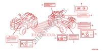 ETIQUETTE DE PRECAUTIONS pour Honda FOURTRAX 420 RANCHER 4X4 ES RED de 2014