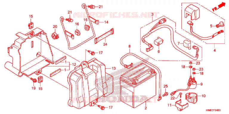 BATTERIE Honda ATV 680 FOURTRAX 2021  TRX680FAF