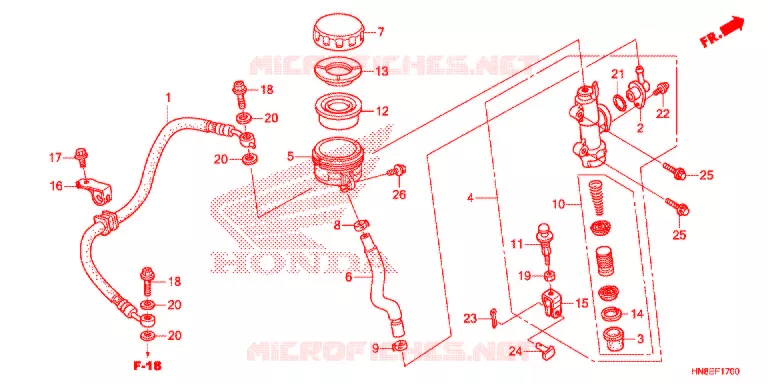 MAITRE-CYLINDRE DE FREIN ARRIERE Honda ATV 680 FOURTRAX 2021  TRX680FAF