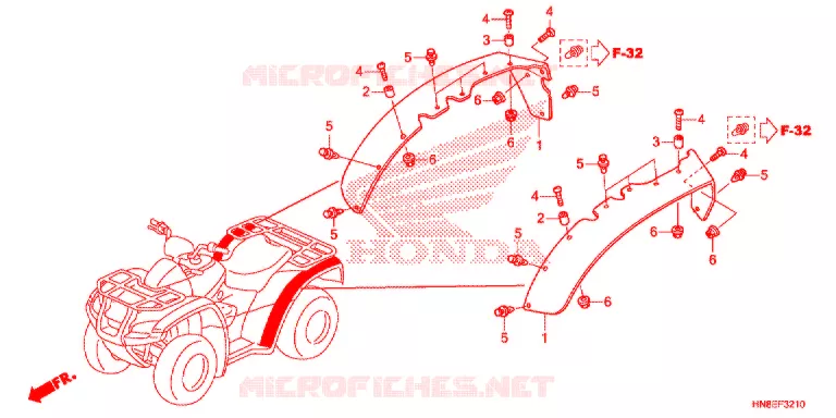 PROTECTION D'AILE Honda ATV 680 FOURTRAX 2018  TRX680FAF