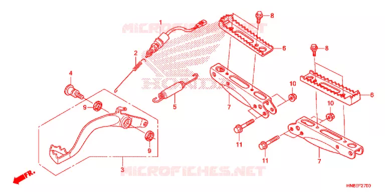REPOSE PIED - PEDALE Honda ATV 680 FOURTRAX 2023  TRX680FAF