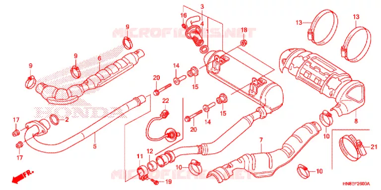 SILENCIEUX D'ECHAPPEMENT Honda ATV 680 FOURTRAX 2018  TRX680FAF