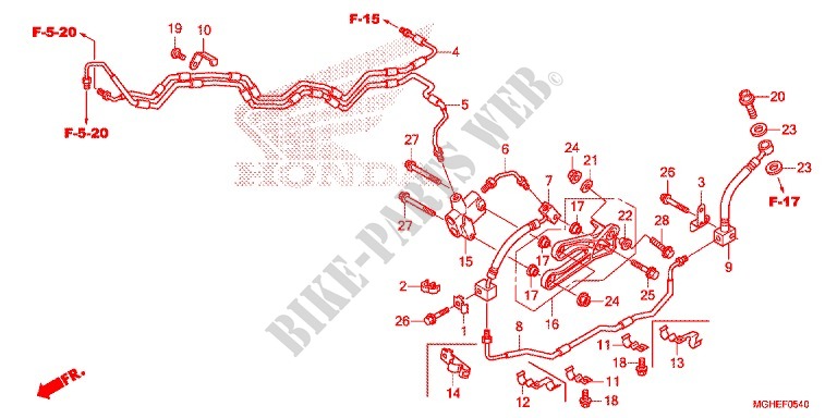 FLEXIBLE DE FREIN pour Honda CROSSTOURER 1200 ABS de 2014