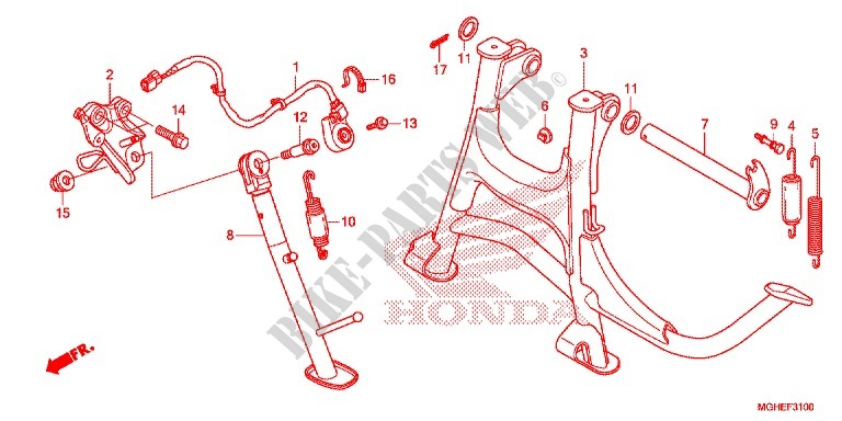 BEQUILLE pour Honda CROSSTOURER 1200 L de 2014