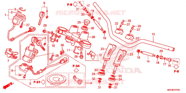 GUIDON - TE DE FOURCHE Honda MOTO 1200 CROSSTOURER 2014  VFR1200XLE