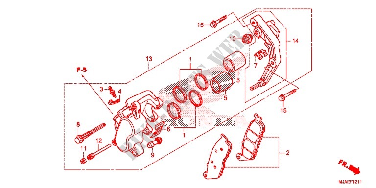 ETRIER DE FREIN AVANT (VT750C2B/C) pour Honda SHADOW VT 750 SPIRIT B de 2014