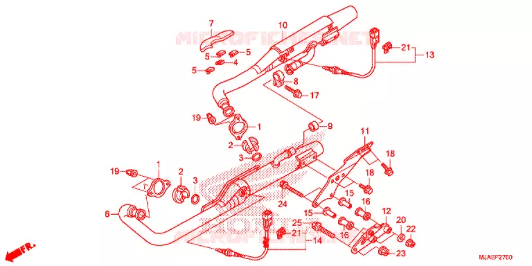 SILENCIEUX D'ECHAPPEMENT (VT750CS/C2B/C2S/C) Honda MOTO 750 SHADOW 2014  VT750C2BE