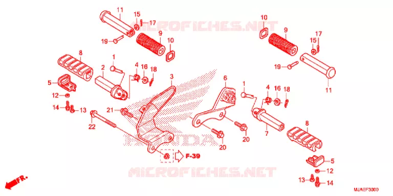 REPOSE PIED (VT750CS/C2B/C2S/C) Honda MOTO 750 SHADOW 2014  VT750CSE