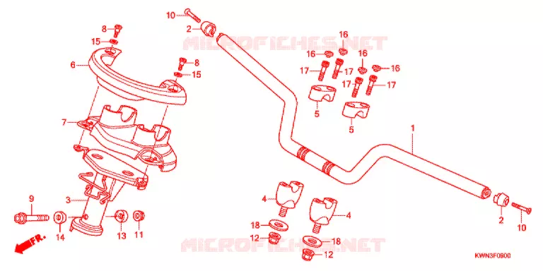 GUIDON - CARENAGE Honda SCOOTER 125 PCX 2011  WW125EX2B
