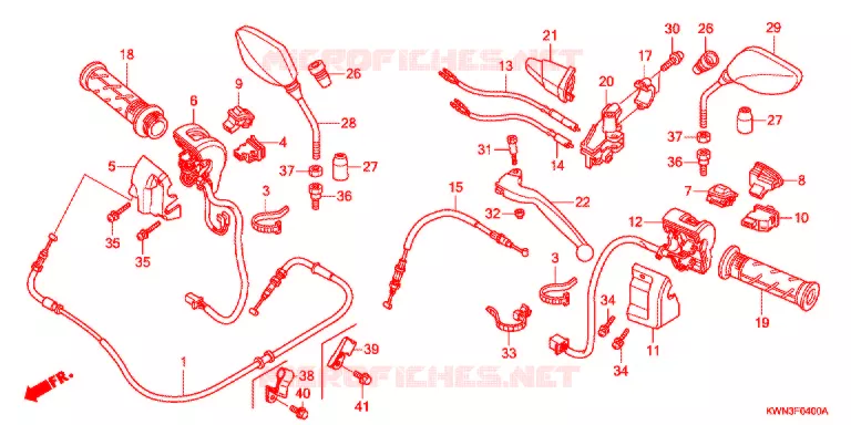LEVIER DE GUIDON - CABLE - COMMODO Honda SCOOTER 125 PCX 2017  WW125EX2E