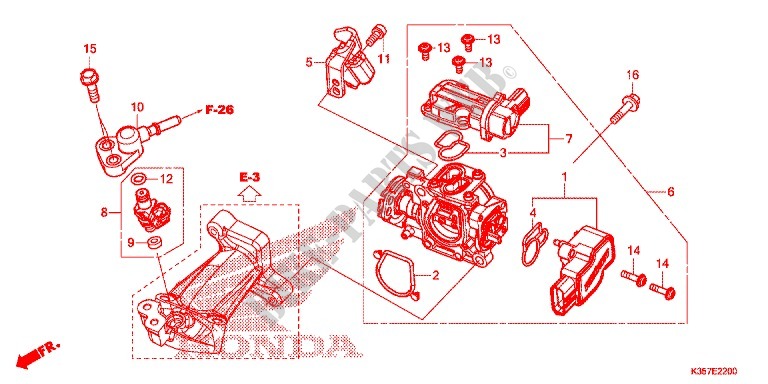 CORPS DE PAPILLON   INJECTEUR  pour Honda PCX 125 SPECIAL EDITION de 2015