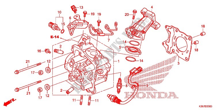 CULASSE pour Honda PCX 125 SPECIAL EDITION de 2015