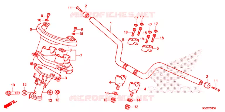 GUIDON - CARENAGE Honda SCOOTER 125 PCX 2016  WW125EX2F