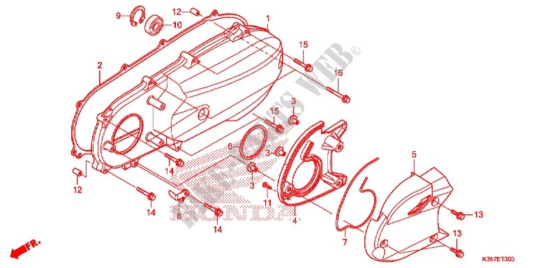 COUVERCLE GAUCHE pour Honda PCX 125 de 2015