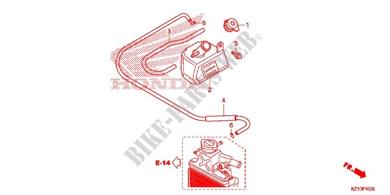 VASE D'EXPANSION pour Honda PCX 150 de 2012